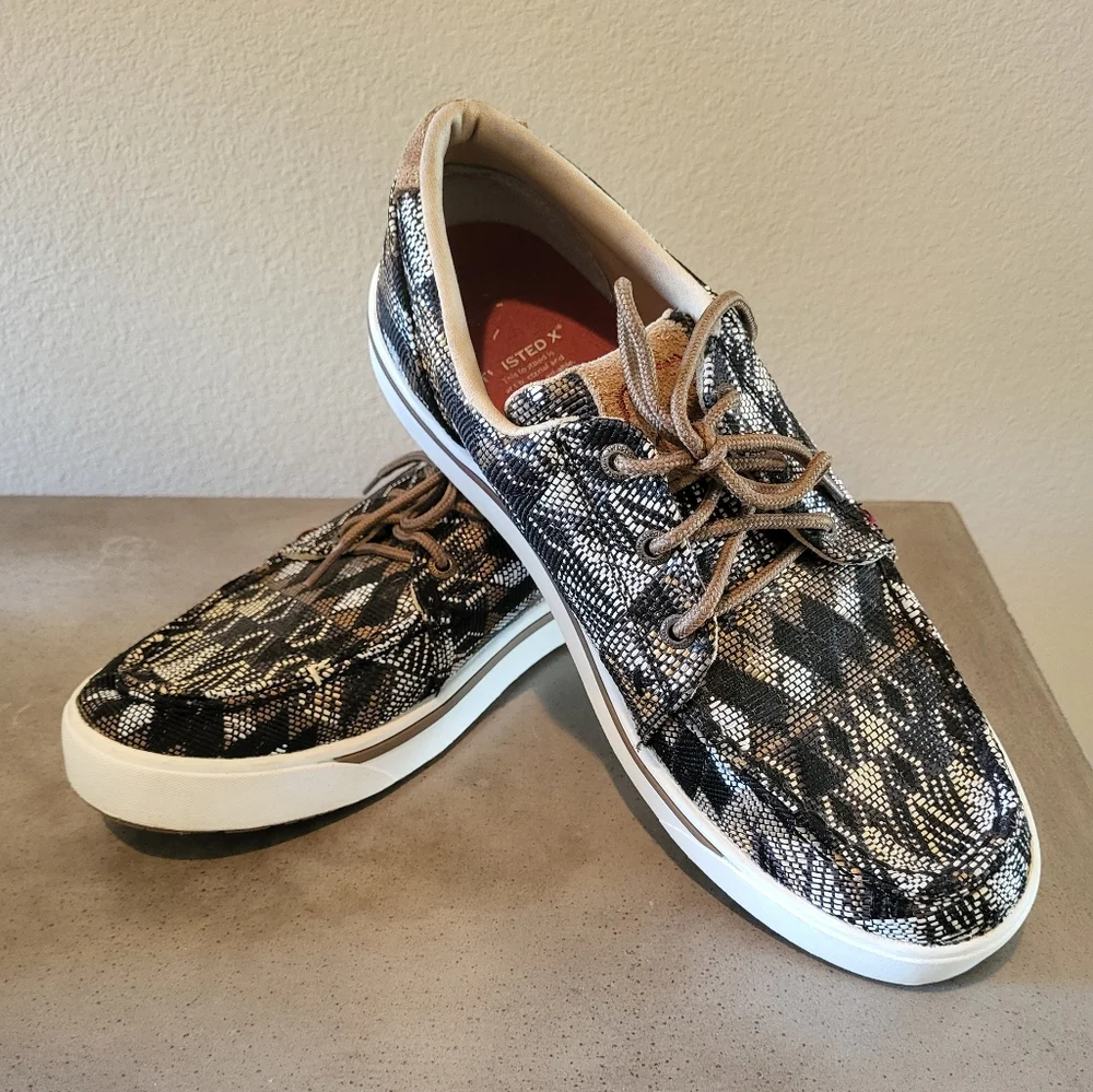 Twisted X Black and Tan Patterned Sneakers - Size Men's 9 1/2 M